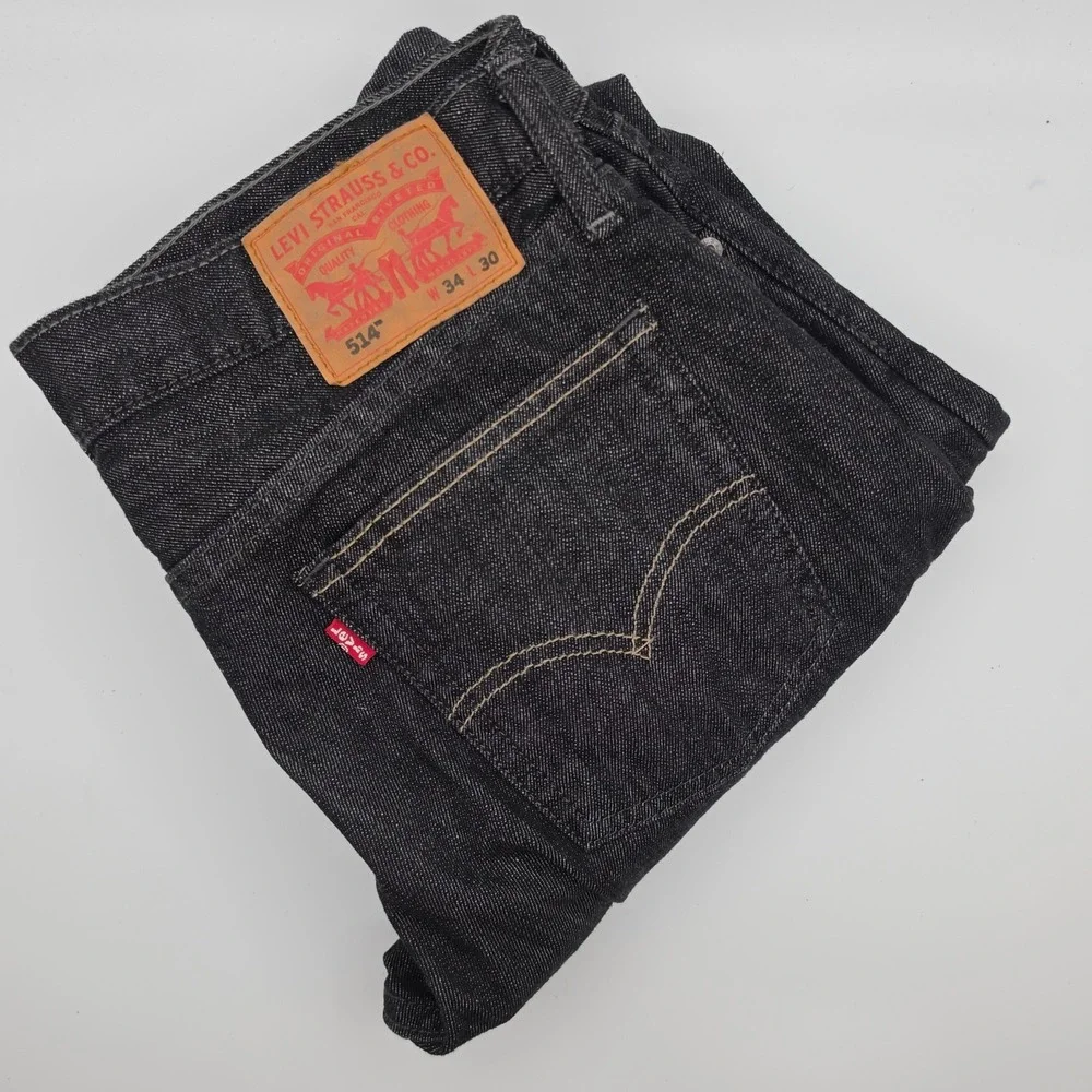 Levi's 514 Jeans Mens 34x30 Dark Wash Denim Straight Leg Casual Formal